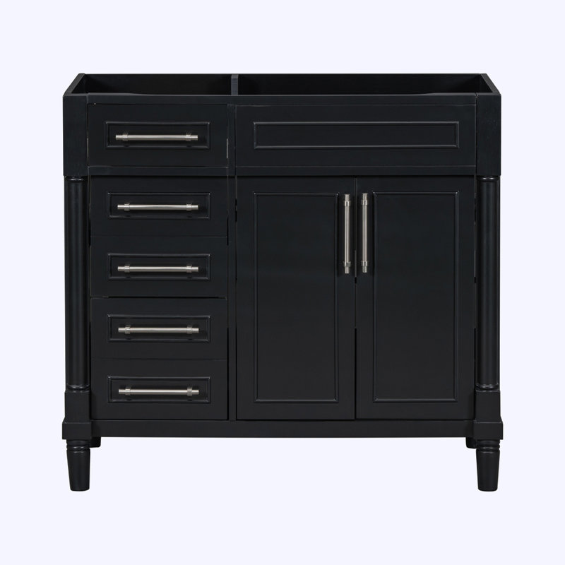 Armoire de rangement autoportante pour salle de bain avec 2 tiroirs et un tiroir basculant