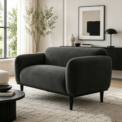 Bouclé Fabric Loveseat Sofa