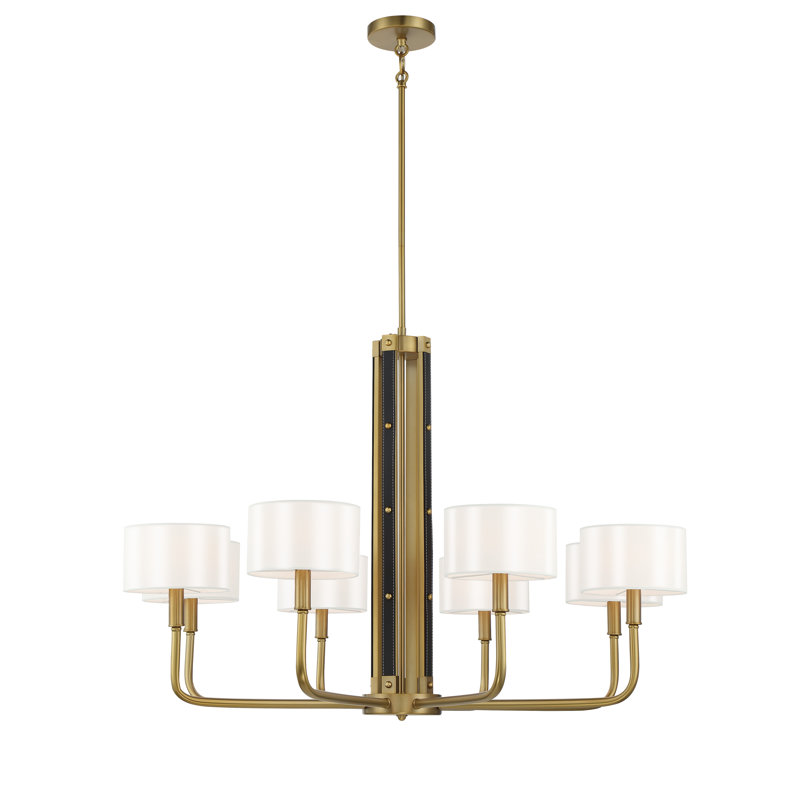 Lustre en laiton doux Minka Lavery Chelsea avec soie blanche