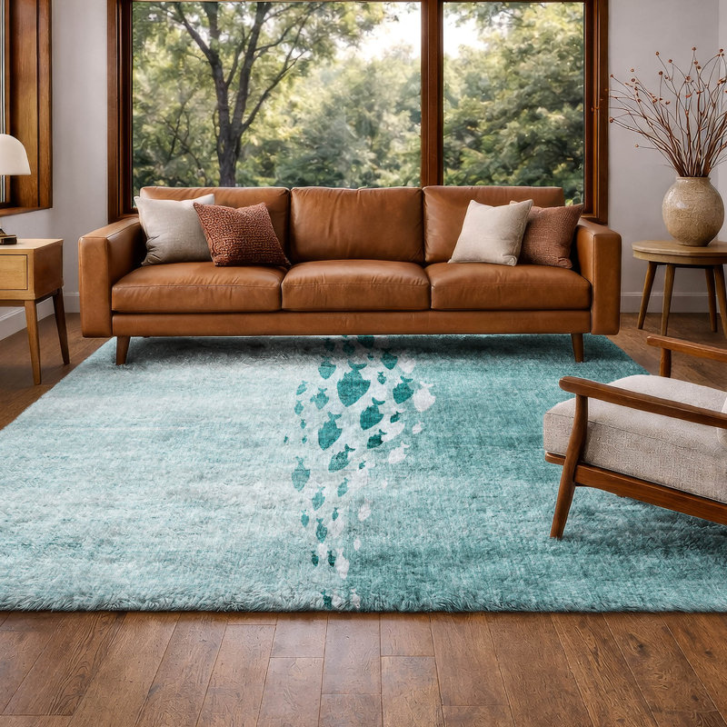 Tapis nautique de qualité supérieure lavable à la machine Dream Shag ADS627, Teal, 9' x 12'