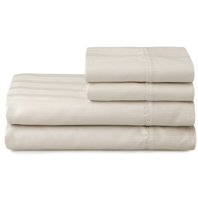Zander Luxury 500 Thread Count Striped 100% Cotton Sateen Sheet Set