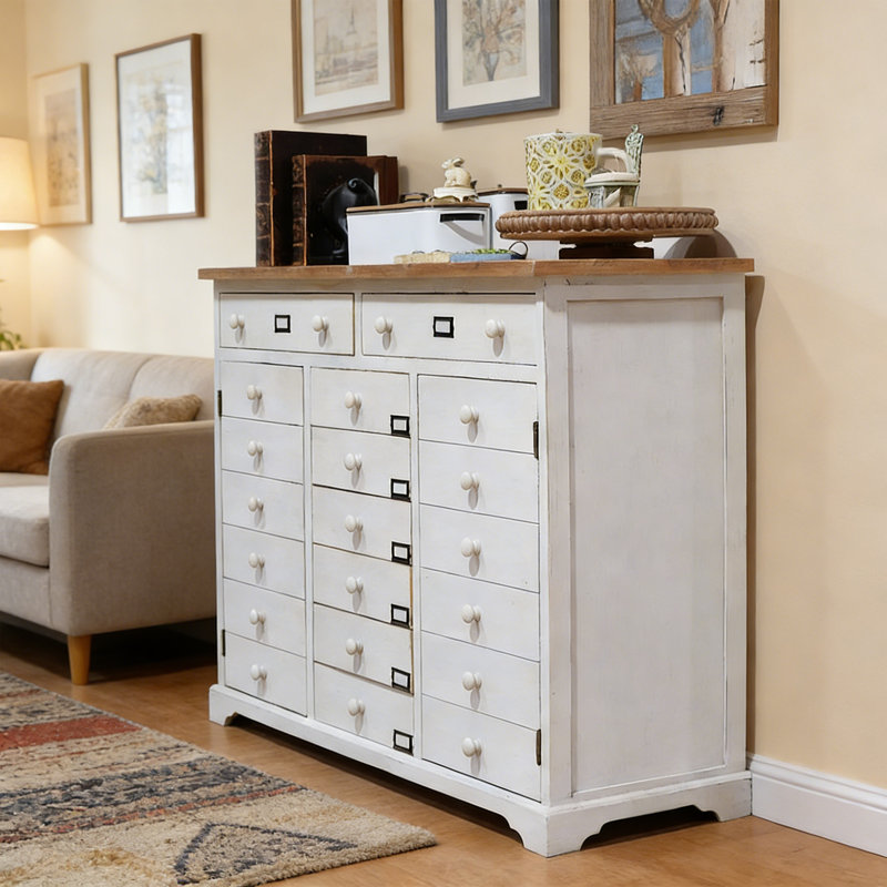 Armoire de rangement à tiroir en bois rustique