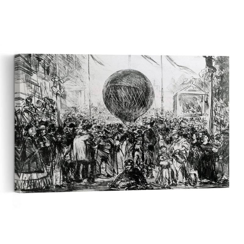 Le Ballon, 1862, Estampe d'art mural d'architecture contemporaine, H 16 po x l 24 po