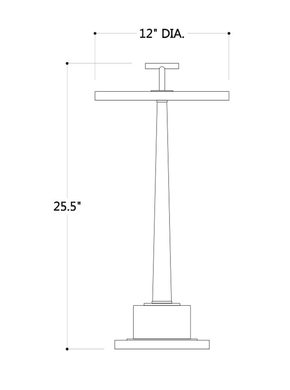 Toronto End Table, Black/Nickel