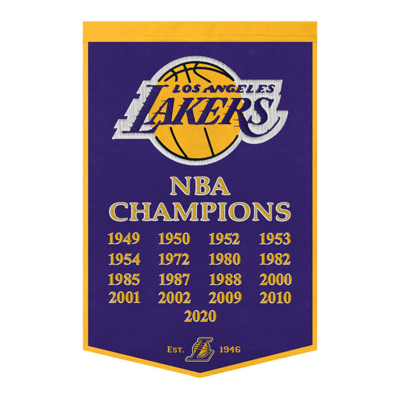 NBA Los Angeles Lakers Dynasty Bannière | 24 po x 36 po