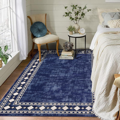 Solid Border Rug Traditional Living Room Rug Contemporary Rug