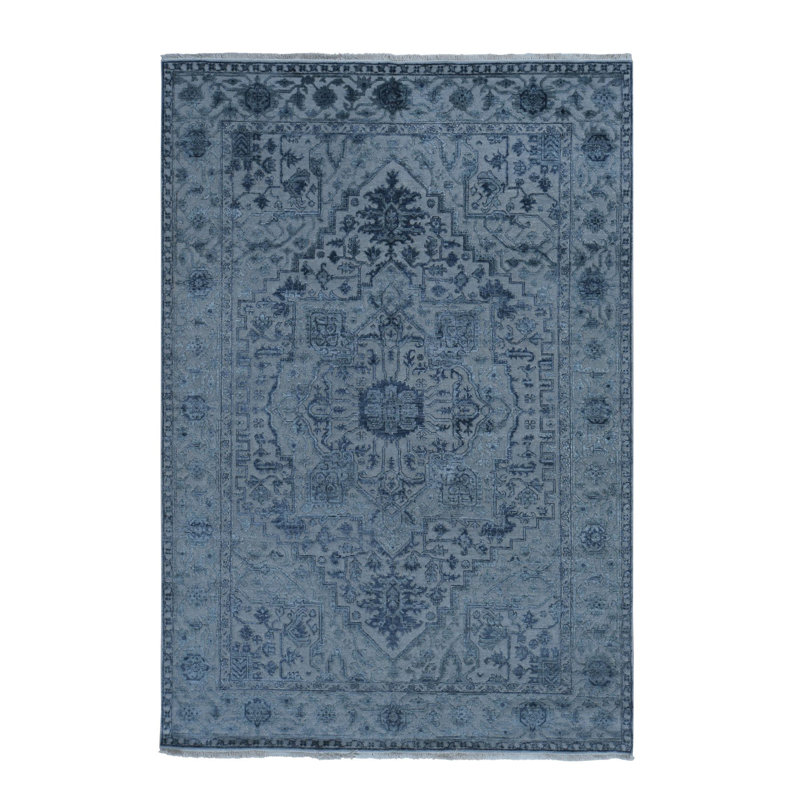 Tapis gris nouvel âge en laine 6 pi x 9 pi 2 po Capriles