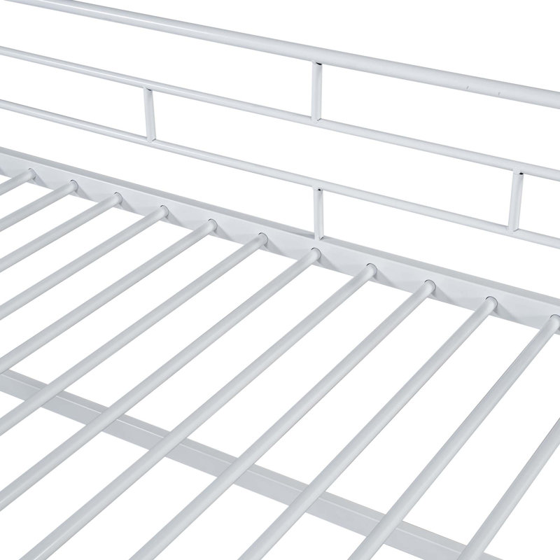 Lit mezzanine moyen avec escalier de rangement, lit simple, Blanc