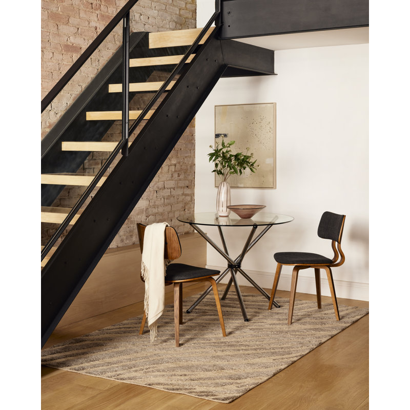 Dune Rug: Naturalist Hand Knotted Rug in Gray/Natural, Rectange 5' x 8'