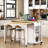 Kitchen Island With Extendable Dining Table, Internal Storage Rack, Power Outlet, 2 Drawers, 2 Cabinet And Open Shelves-2140666959