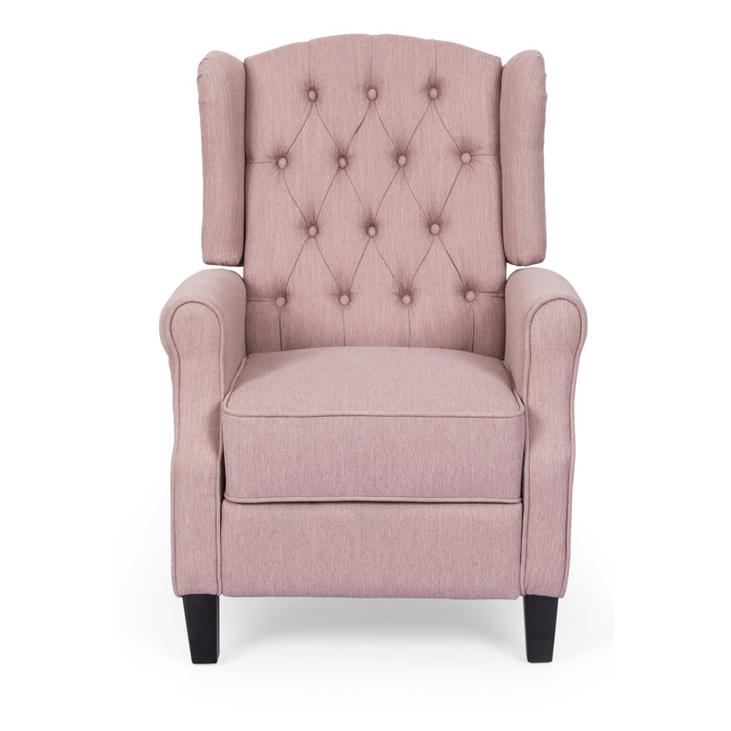 Fauteuil inclinable manuel, Polyester rose clair