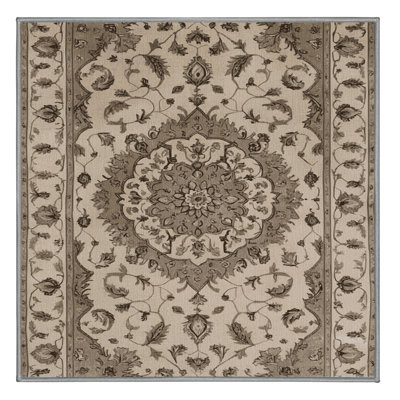 Tapis gris Tabriz lavable à la machine