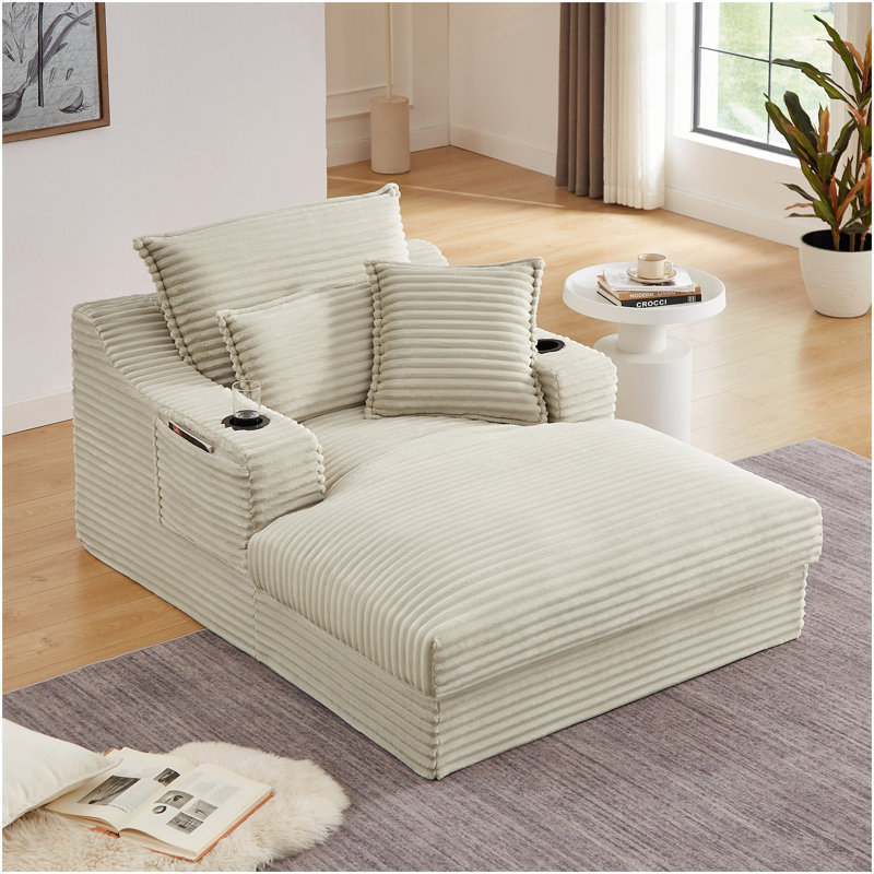 Canapé à compression confortable de 47,24 pouces de style moderne avec coussin unique, chaise longue pour salon, chambre à coucher, appartement, bureau, chameau