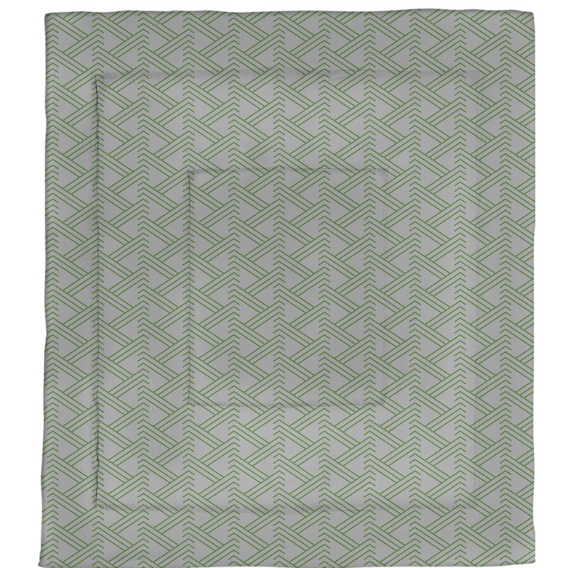Jordao Polyester Geometric Shapes Comforter, Queen Comforter, Gray/Green