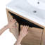 Armoire de salle de bain avec lavabo, portes à fermeture en douceur, fixation flottante, 24 po pour petite salle de bain, 24 po x 18 po
