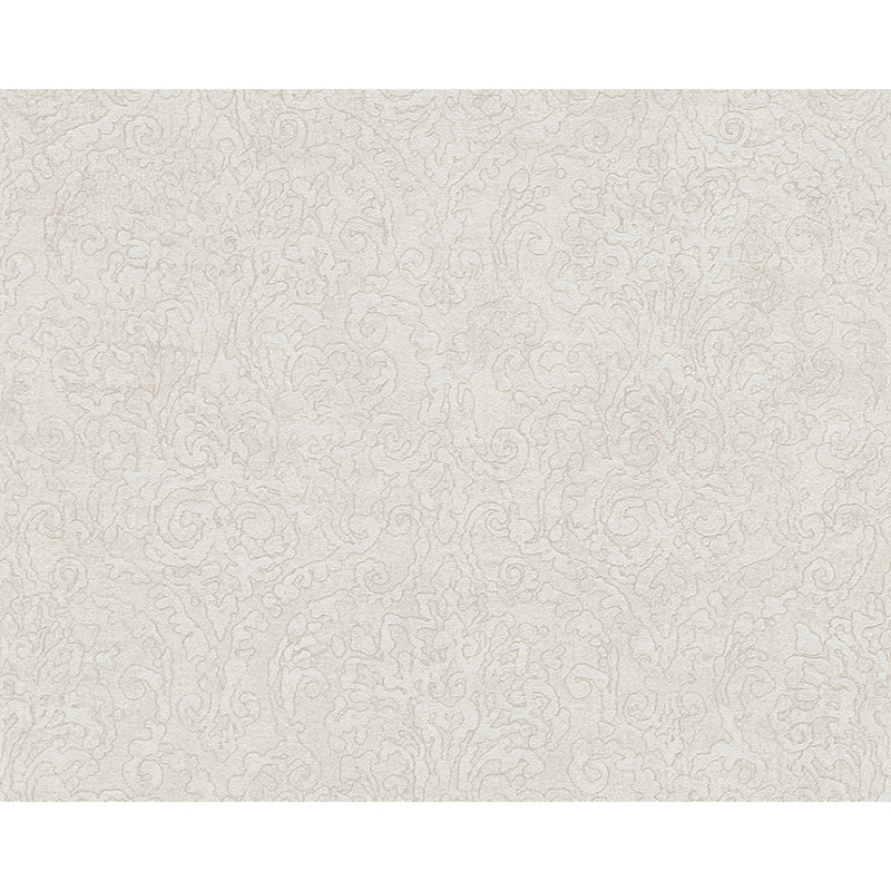 Rouleau de papier peint texturé à paillettes L 33 pi x l 21 po Dobromir, Blanc / argent