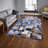 Blue Leaf Cowhide Patchwork Rug 4 X 6 Ft-593605870