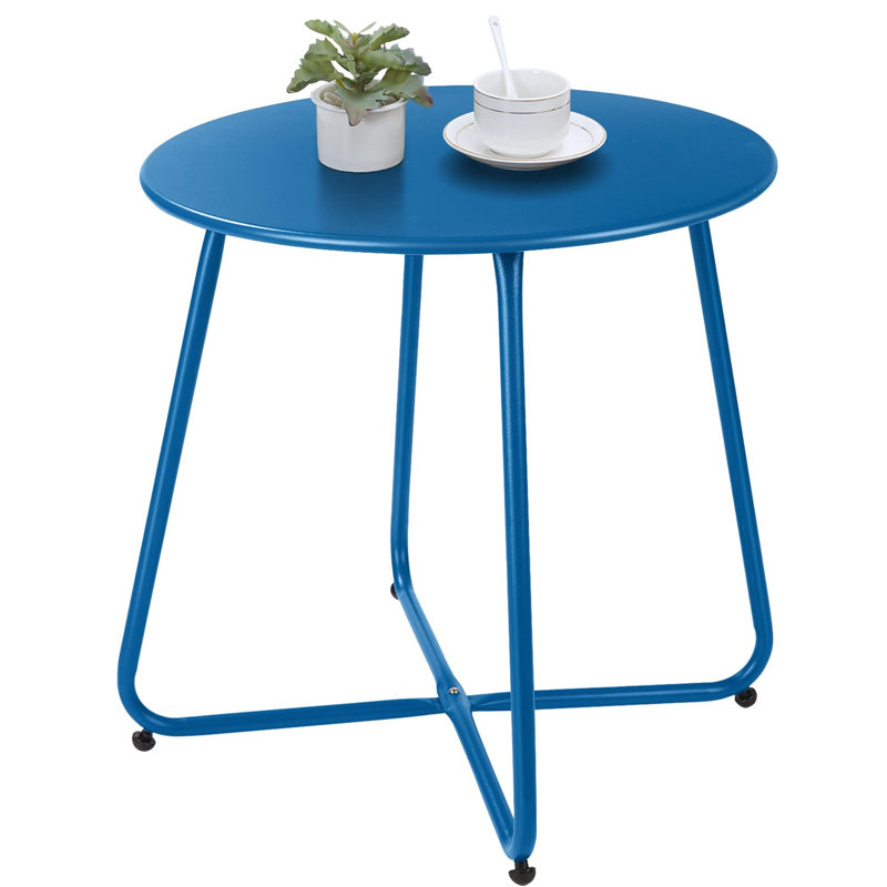 Table ronde d'extérieur, Jaune, H 17,9 po x l 17,7 po x P 17,7 po