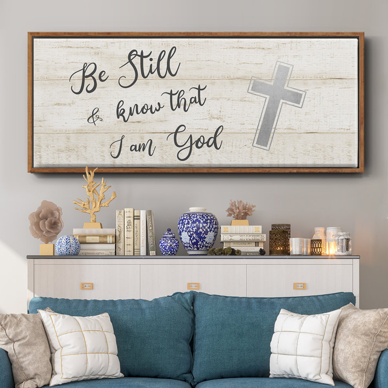 Be Still Cross- Framed Canvas, 20" H x 50" W