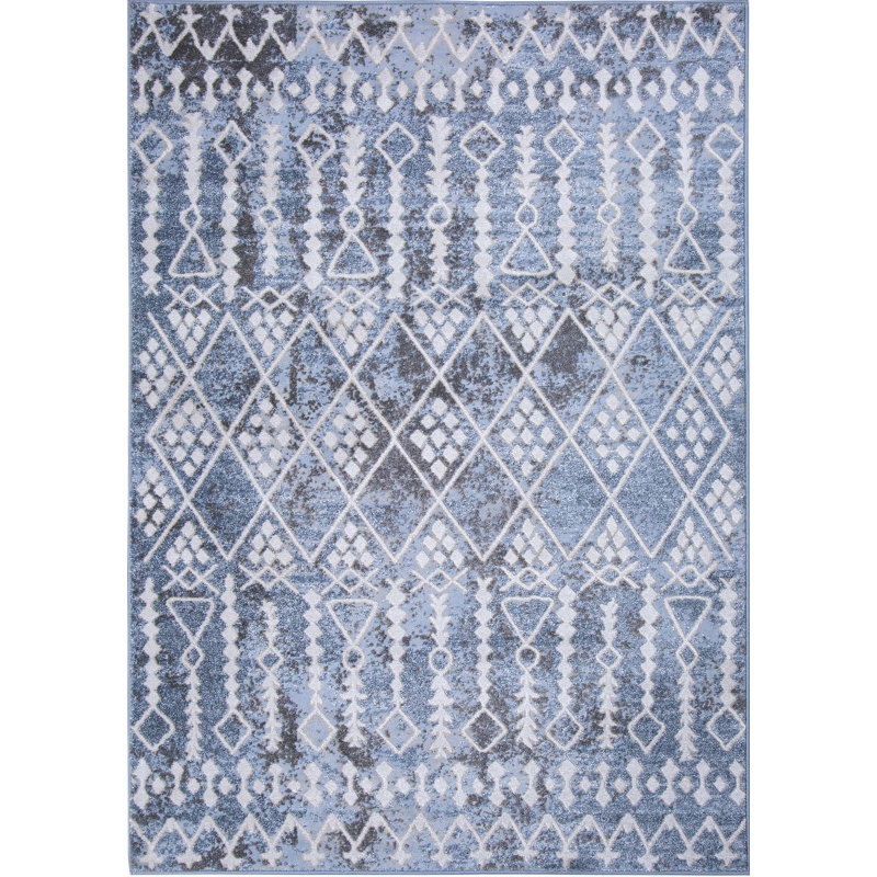 Tapis gris Ikat, 5'3"x7'6"