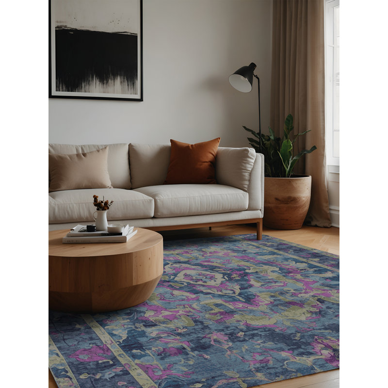 Machine Washable Gray Area Rug, Square 6'