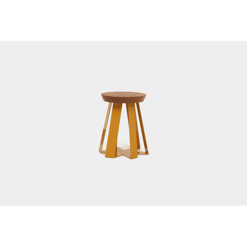 ARS Solid Wood Top End Table, Oak, Yellow