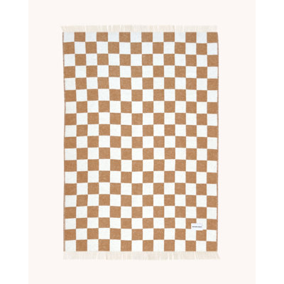 Checkered Wool Jacquard Throw Blanket