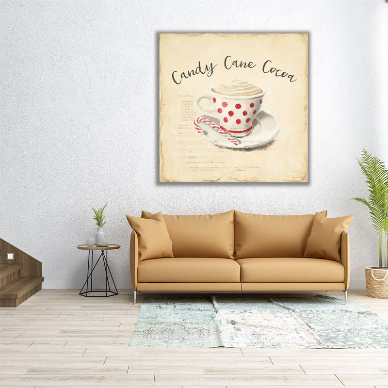 Crème de Noël «Candy Cane», reproduction d'art sur toile, H 12 po x l 12 po