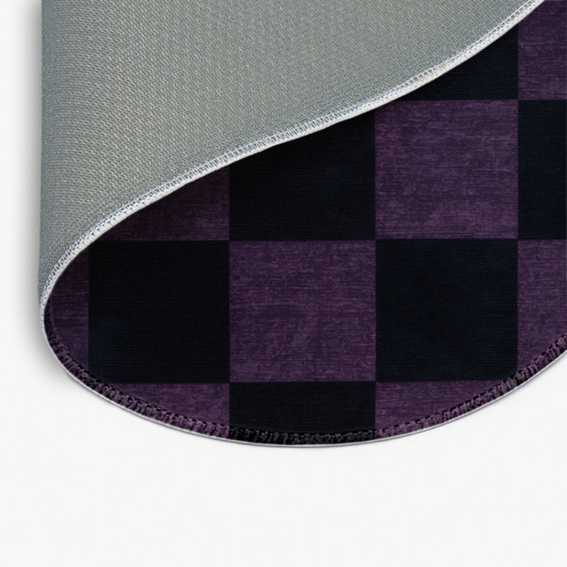 Tapis d'intérieur et d'extérieur à carreaux gris, Rond 5 pi