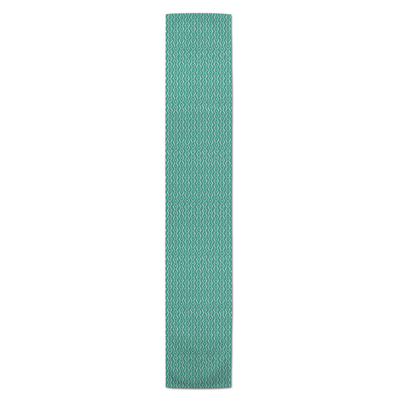 Koziol Geometric Table Runner, 72" L x 16" W, Chevron, Teal
