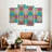 Abstract Geometric Hexagon Geometric Pattern On Canvas 4 Pieces Print-92899911