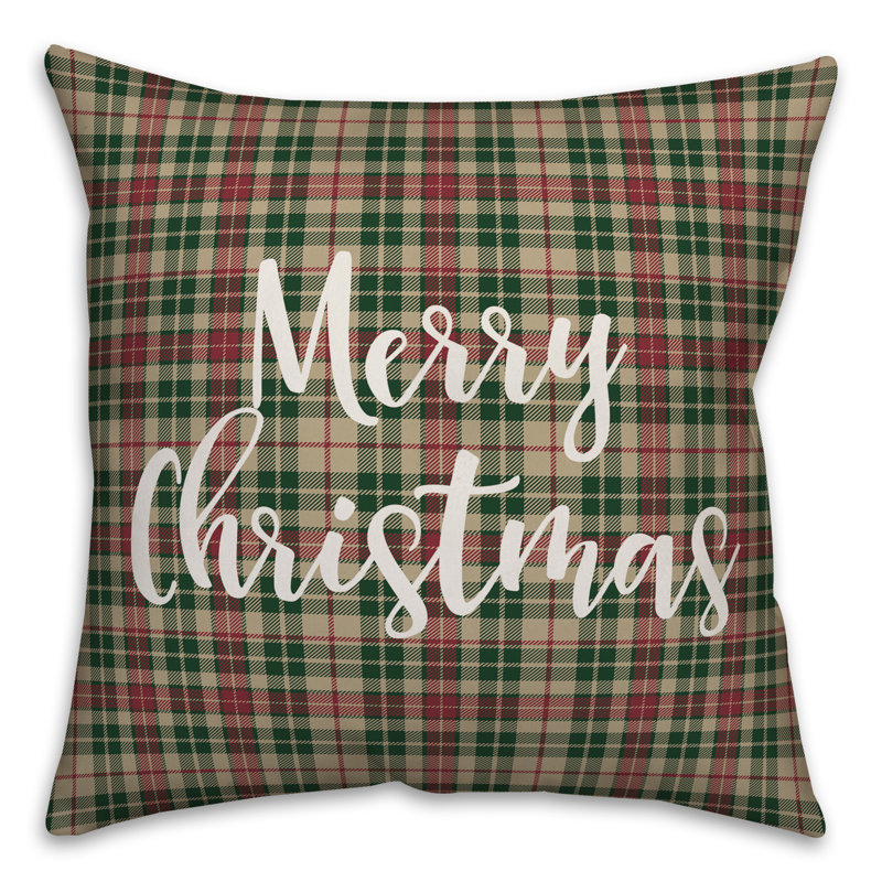  Coussin Merry Christmas in Tartan, Housse de coussin