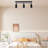 Plug In Track Lighting, LED Rotatable Heads 5 Ways Track Lighting, Track Lighting Fixtures Ceiling, Modern Black Track Light For Kitchen, Living Room. (Built-In LED Bulbs Included)-2101812780
