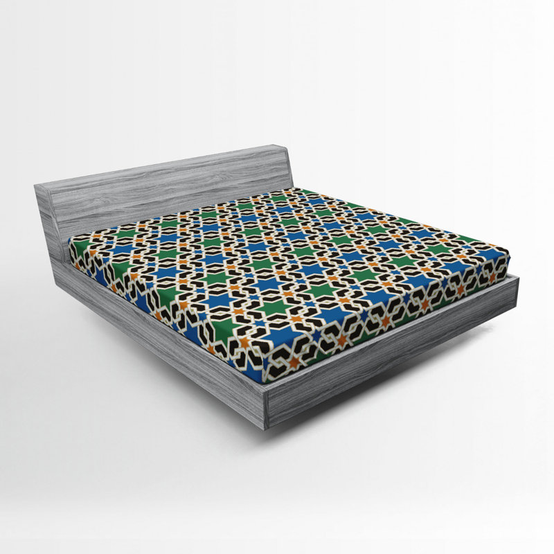 Microfiber Geometric Fitted Sheet, Full Fitted Sheet