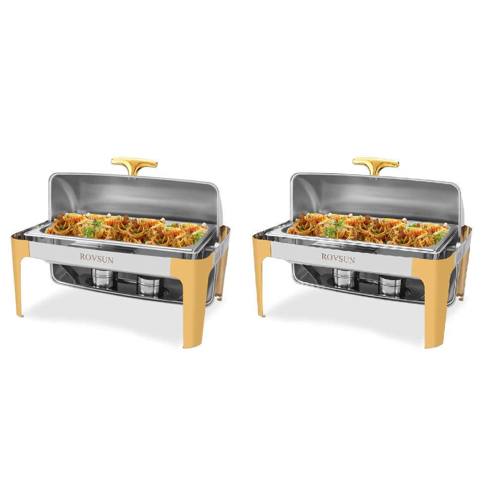 Stainless Steel Rectangle Chafing Dish (Set of 2) Winado 