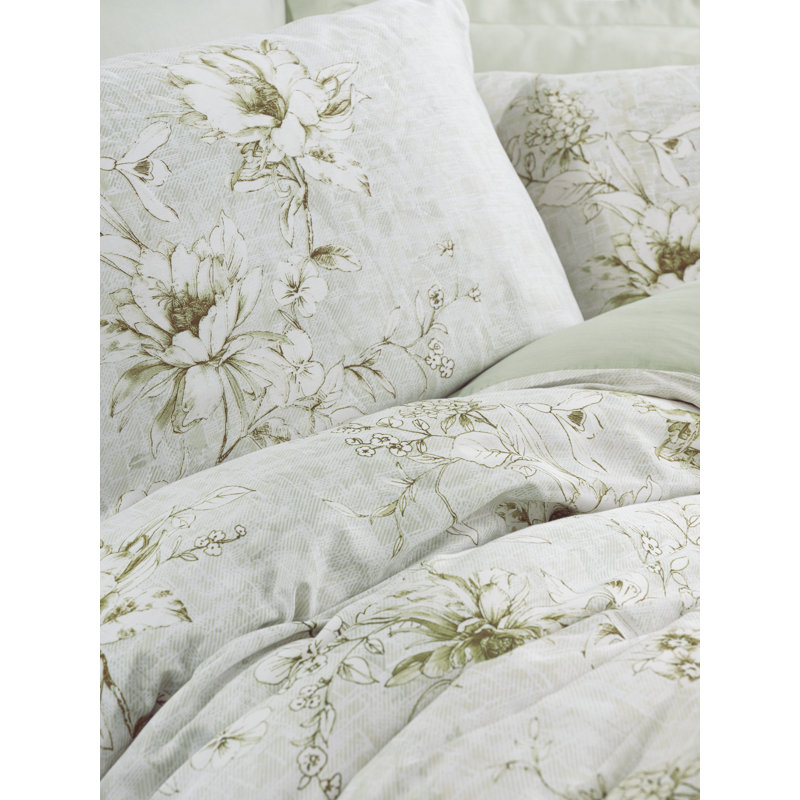 Elegant 100% Cotton Satin Quilt Cover Set, Beige | Duvet Cover 53.1 x 78.7 & Pillowcase 31.5 x 31.5 | Reactive Printing, 210 Thread Count, Machine Washable | Stylish & Comfortable Bedding for Any Bedroom