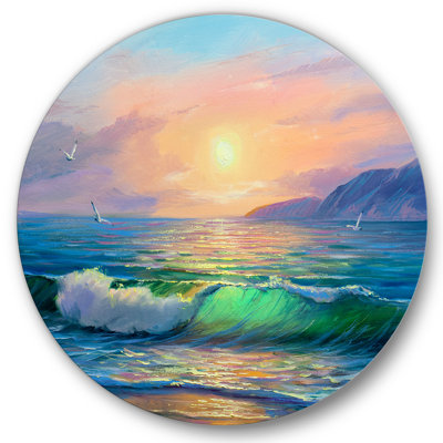 " Blue Waves Breaking At The Beach V "