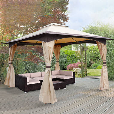 Outsunny 10' x 10' Outdoor Patio Gazebo with Beautiful Polyester