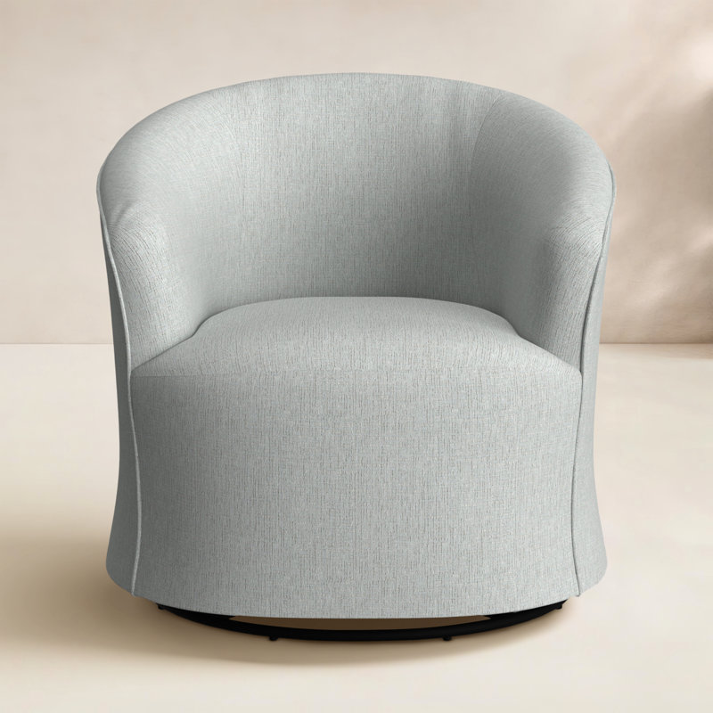 Jude Upholstered Swivel Nursery Chair, Radical Ash Gray Performance Chenille