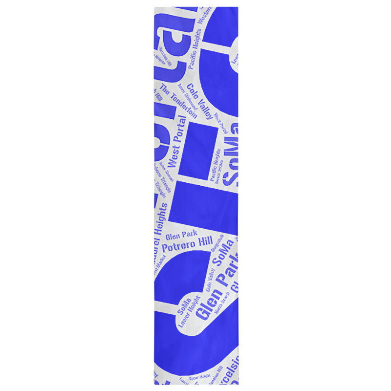 Chemin de table blendtable en coton, 90 po x 16 po, Bleu, San Francisco