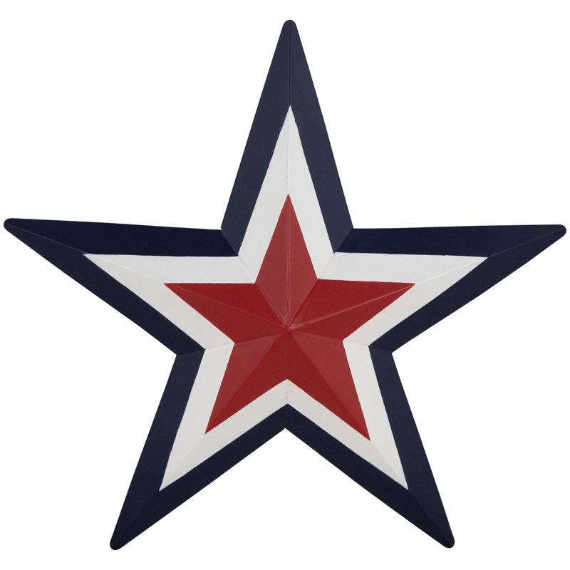 Patriotic Red, White, and Blue Metal Star Wall Decor