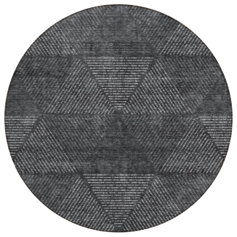 Tapis rond gris anthracite 8 po