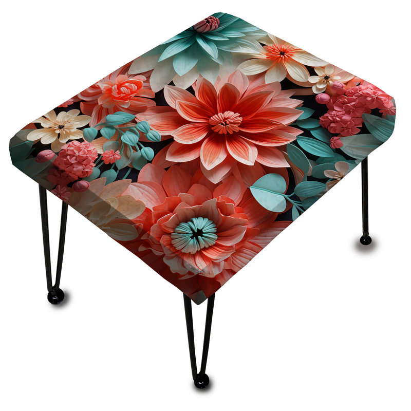 Corail Serenade motif tropical - repose-pieds rectangulaire tropical