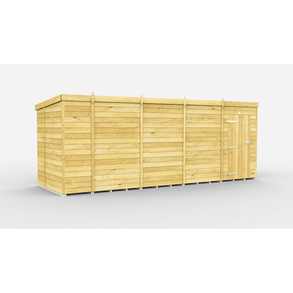 17ft x 6ft Pent Shed - Single Door without Windows