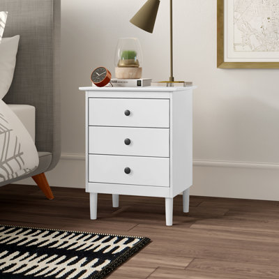 Bhuneshwar 3-Drawer Solid Wood Nightstand