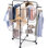 Clothes Drying Rack, 3-Tier Collapsible Laundry Rack Stand Garment Drying Station with Wheels and 4 Hooks, Indoor-Outdoor Use, Laundry Drying Rack