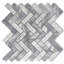 Carreau de mosaïque en marbre à chevrons 12 po x 13 po Bardiglio-79872491