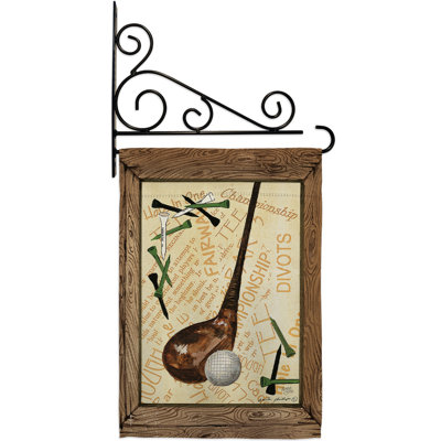 Strike a Golf Ball 2-Sided Polyester 19 x 13 in. Flag Set -  Breeze Decor, BD-SP-GS-109059-IP-BO-03-D-US18-SB