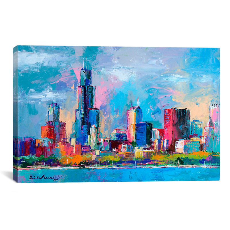 «Chicago 5» par Richard Wallich, reproduction d'art sur toile, H 8 po x l 12 po x P 0,75 po, Toile tendue, Pas de tapis