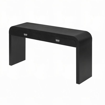 Modern Entryway Table with Burl Wood Veneer